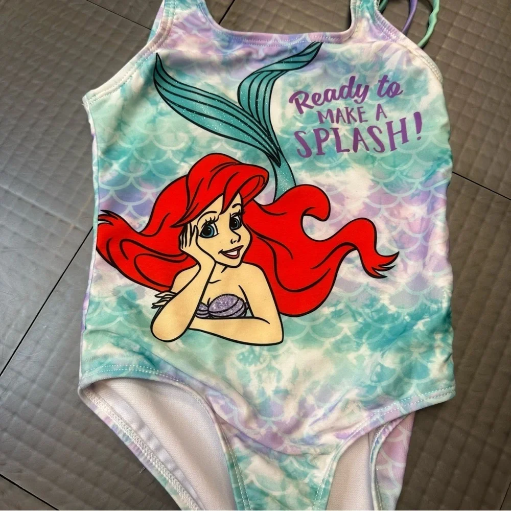 DISNEY PRINCESS LITTLE MERMAID GIRLS 4/5 ONE PIECE SWIMSUIT BATHING SUIT